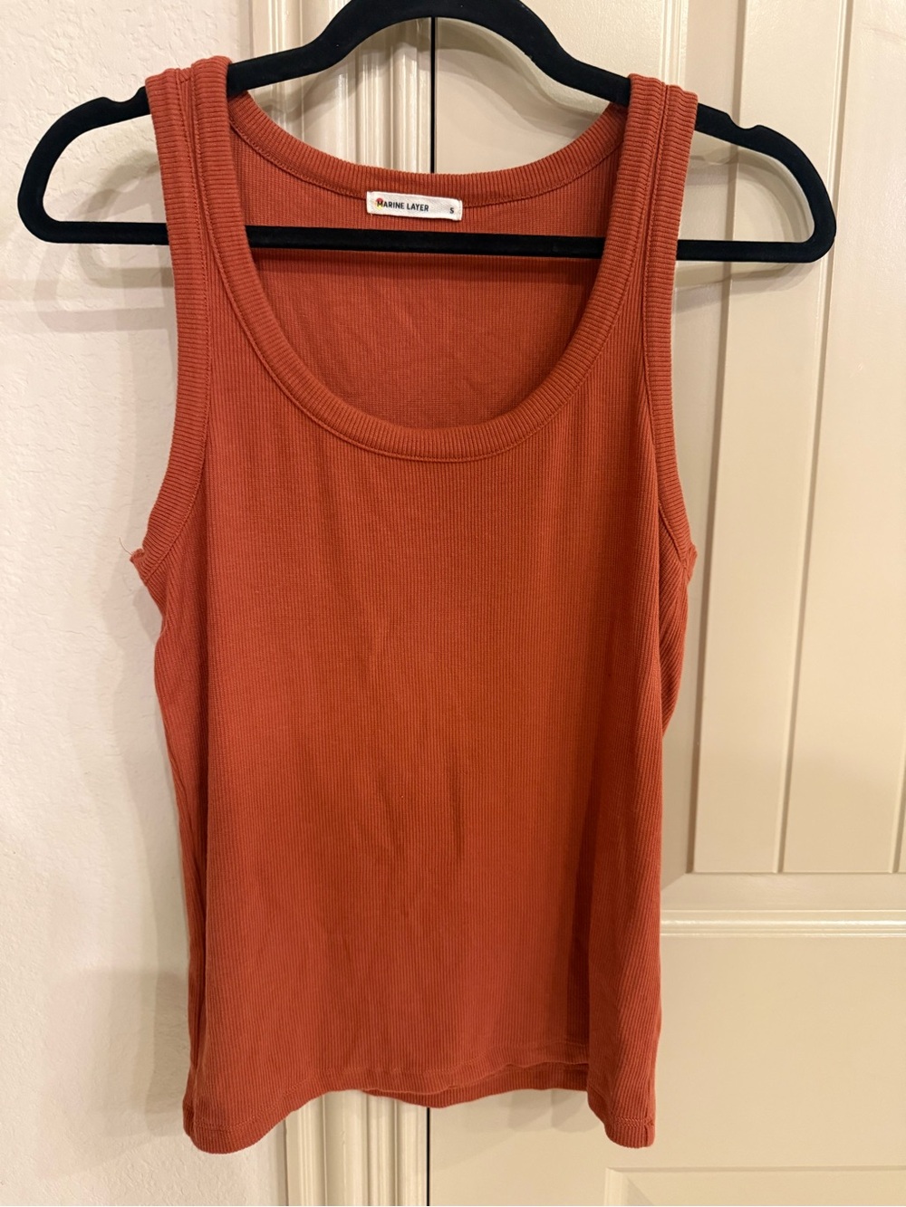 Marine Layer Women's Lexi Rib Sun In Tank in rust size small